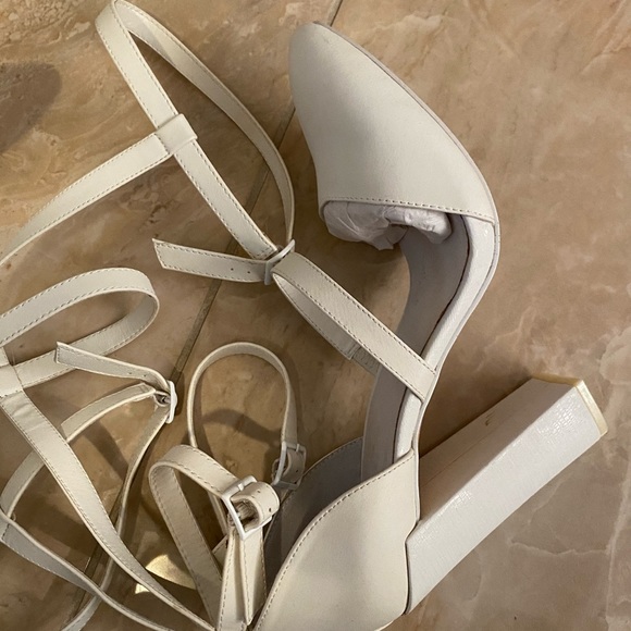 White Sandal Cage Heels - Picture 6 of 6